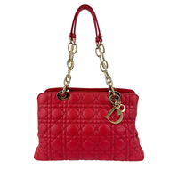 Small Soft Shopping Tote Bag Red GHW - Glampot