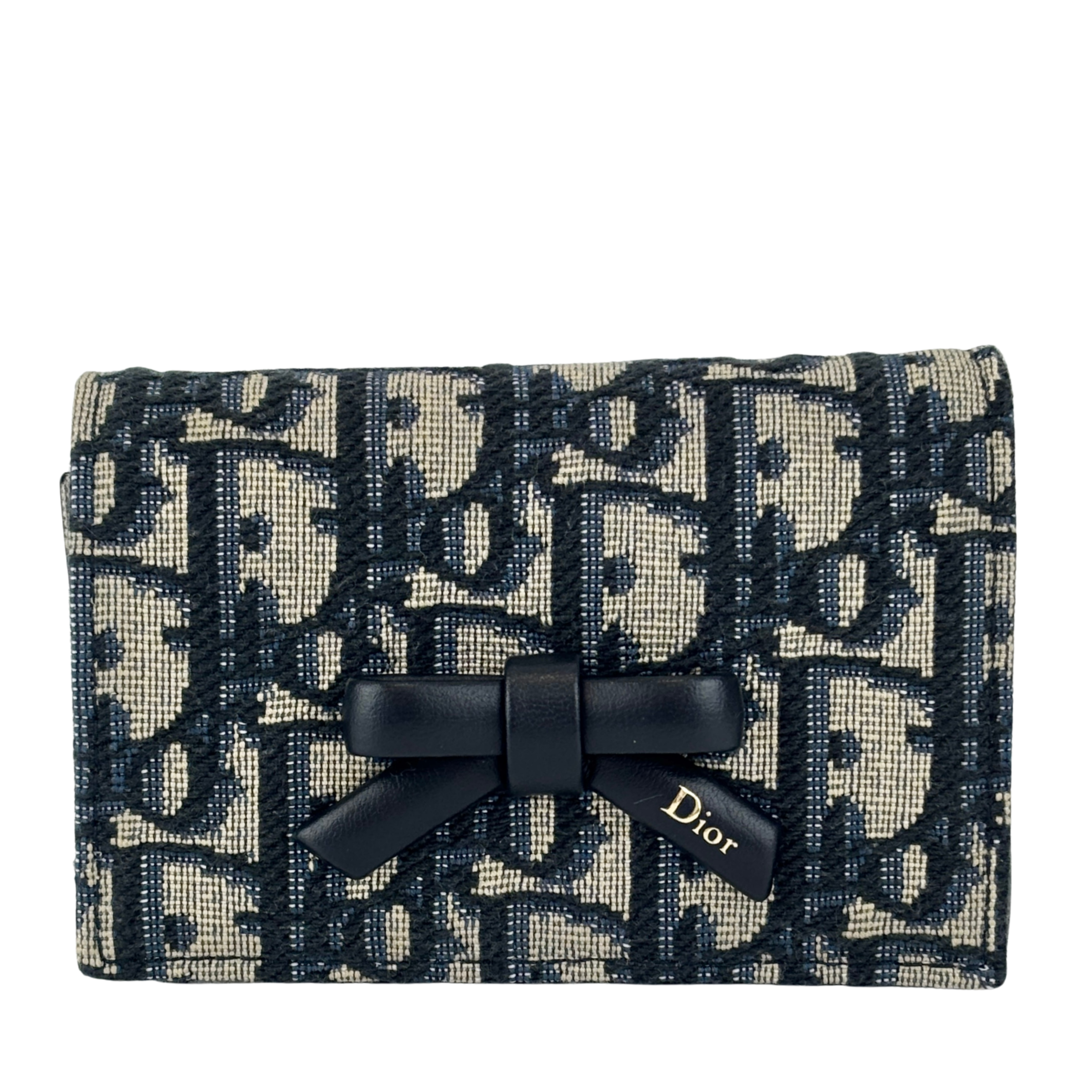 Promenade Glycine Wallet Blue Dior Oblique Jacquard - Glampot
