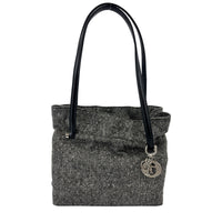 Vintage Marl Wool Shoulder Tote in Grey