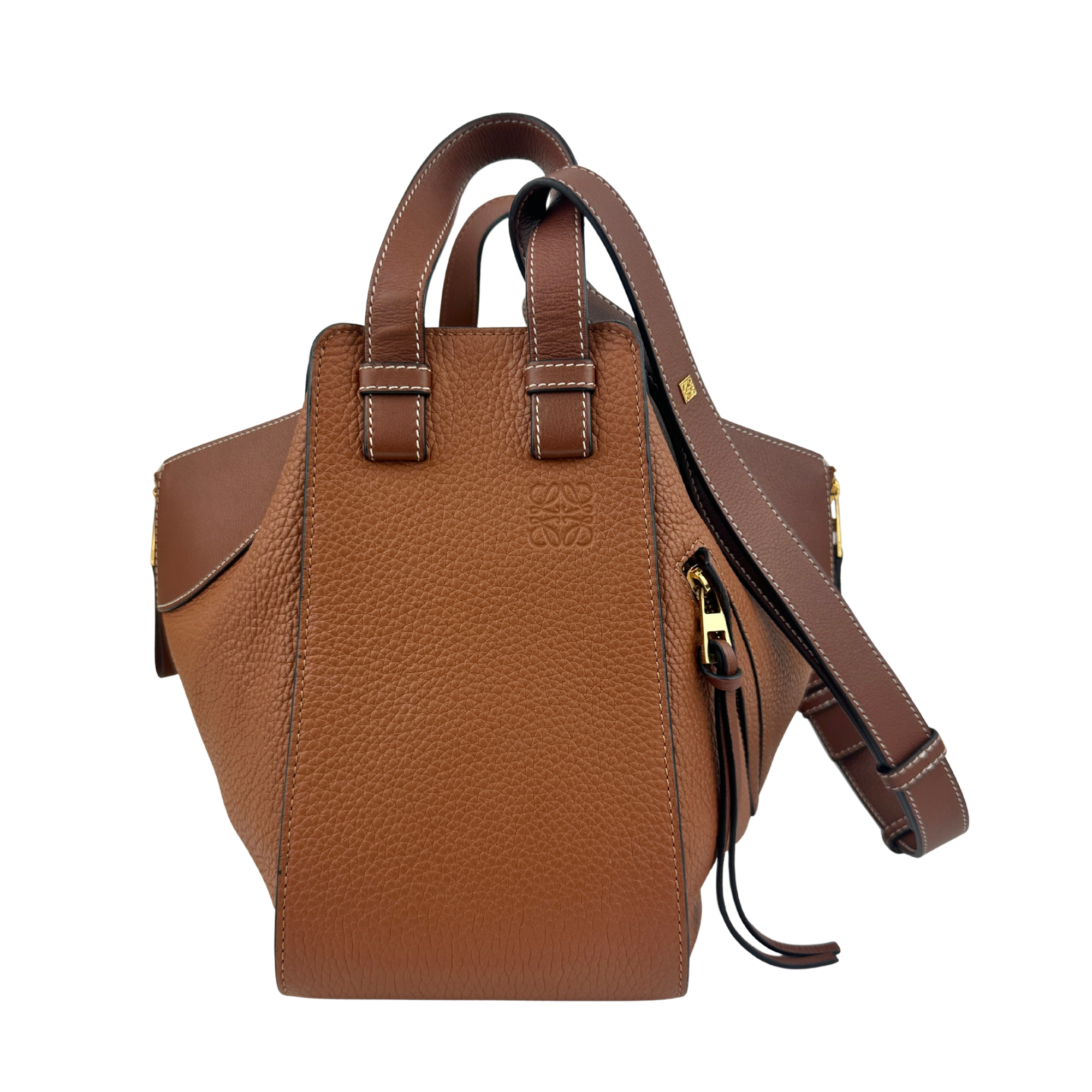 Small Hammock Duo Tone Tan Soft Grained Calfskin Bag