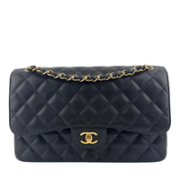 Classic Jumbo Flap Bag in Black Caviar GHW