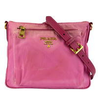 Tessuto Nylon Zip Front Sling Bag Pink
