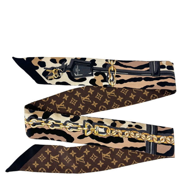 Silk Leogram Print BB Bandeau Scarf