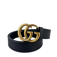 414516 GG Marmont Slim Leather Belt Black Size 85