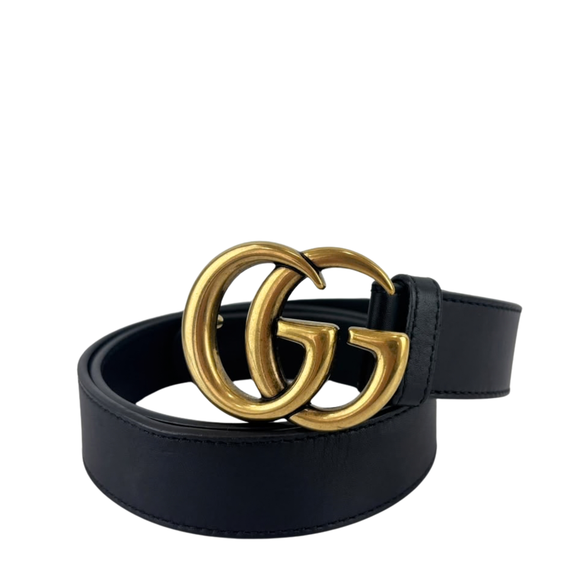 414516 GG Marmont Slim Leather Belt Black Size 85