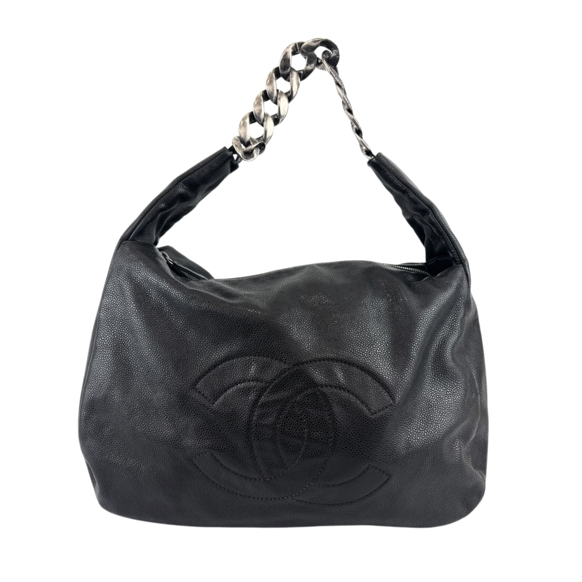 31 Hobo in Black Caviar Antique Chain