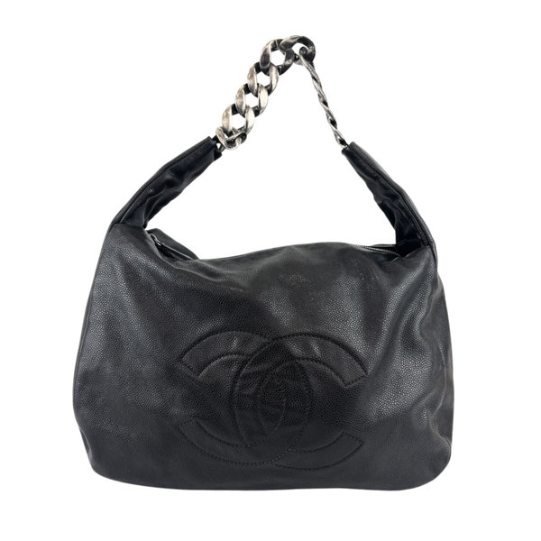 31 Hobo in Black Caviar Antique Chain