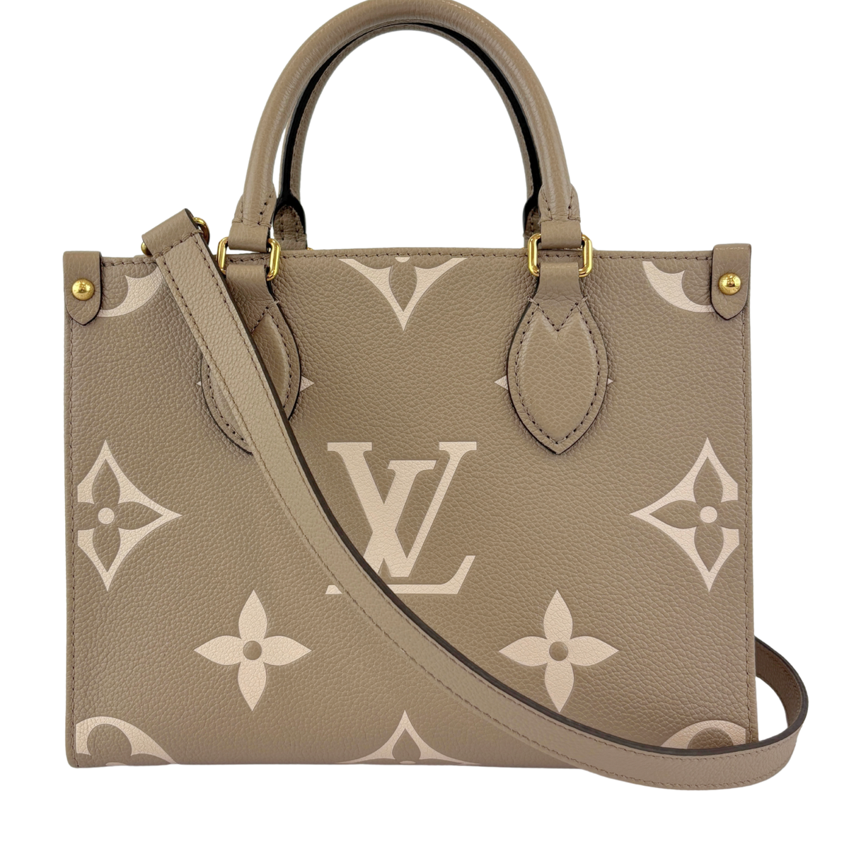 M45779 OnTheGo PM Bicolour Monogram Empreinte Tourterelle/Crème