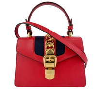 Sylvie Mini Leather Top Handle Crossbody Bag Hibiscus Red