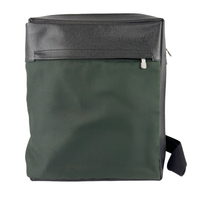Black Taiga Leather / Green Beluga Messenger Bag