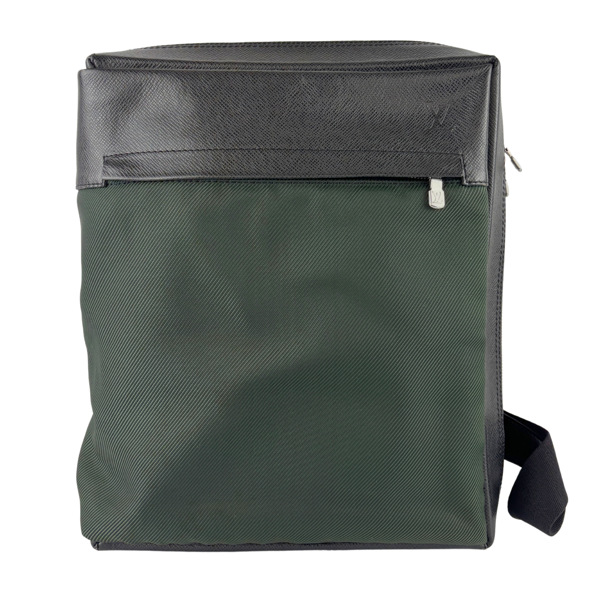 Black Taiga Leather / Green Beluga Messenger Bag