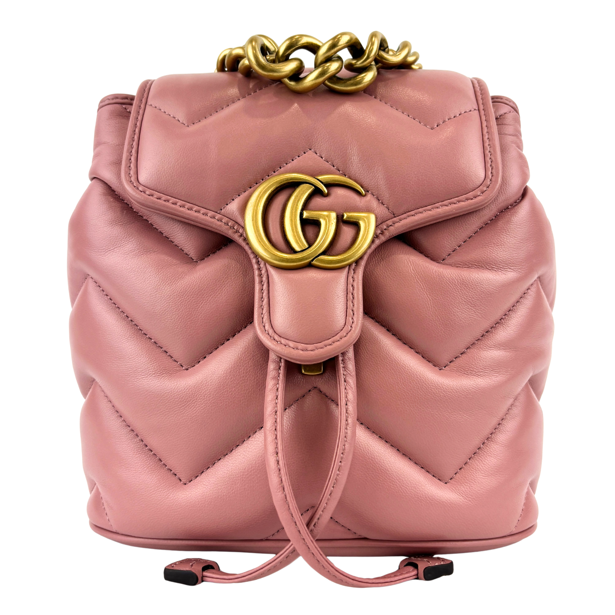 GG Marmont Lambskin Mini Backpack in Dusty Carmine Rose - Glampot
