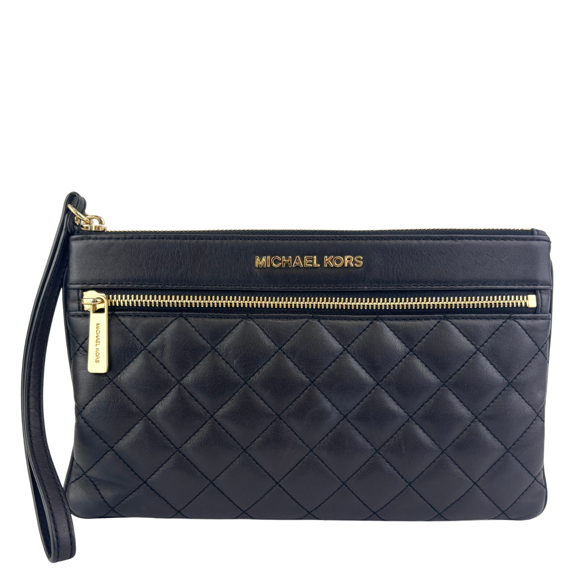 Selma Quilted Leather Zip Clutch