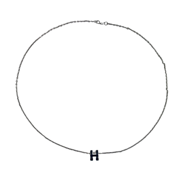 Mini Pop H Necklace Noir PHW