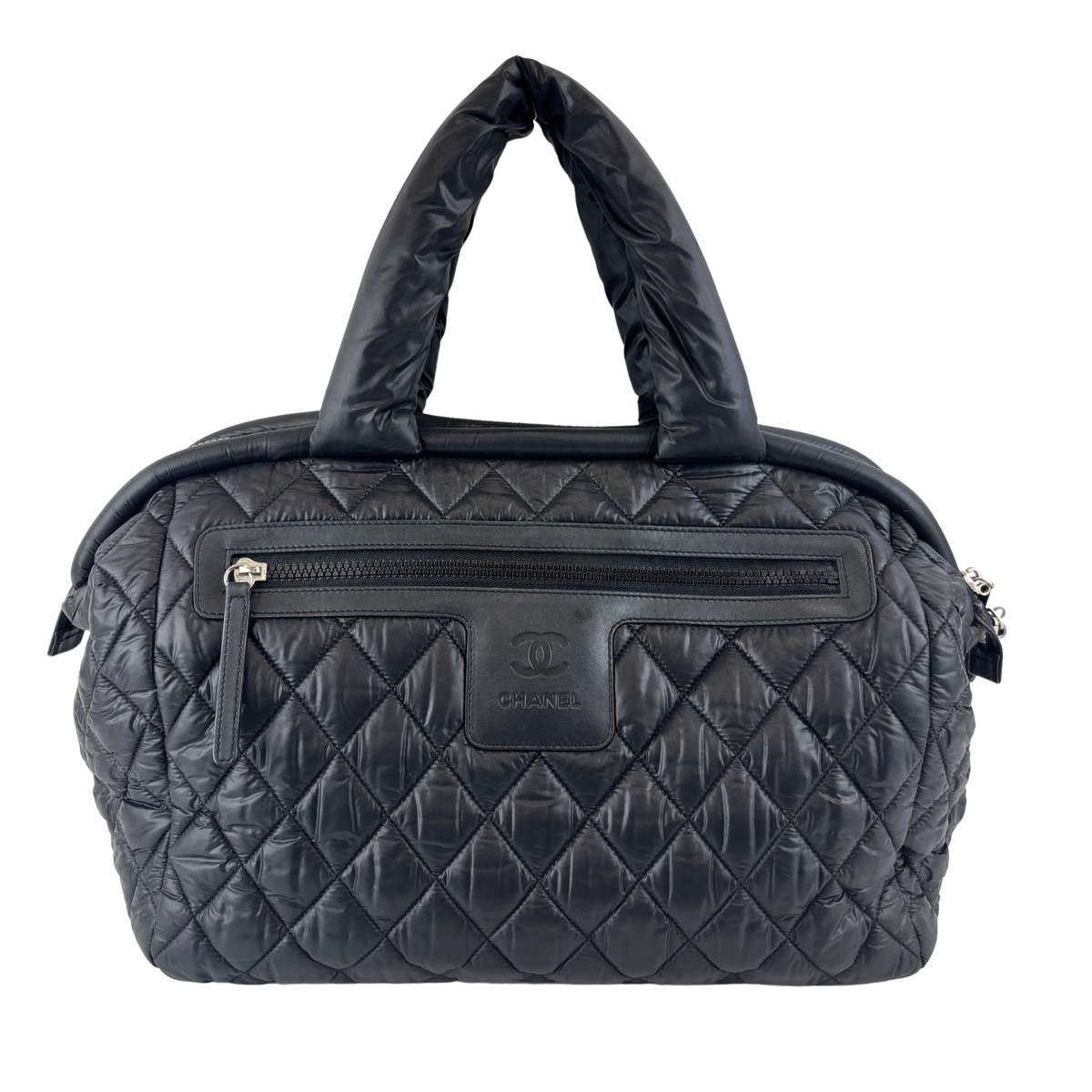 Coco Cocoon Mark Black Nylon Tote Bag - Glampot