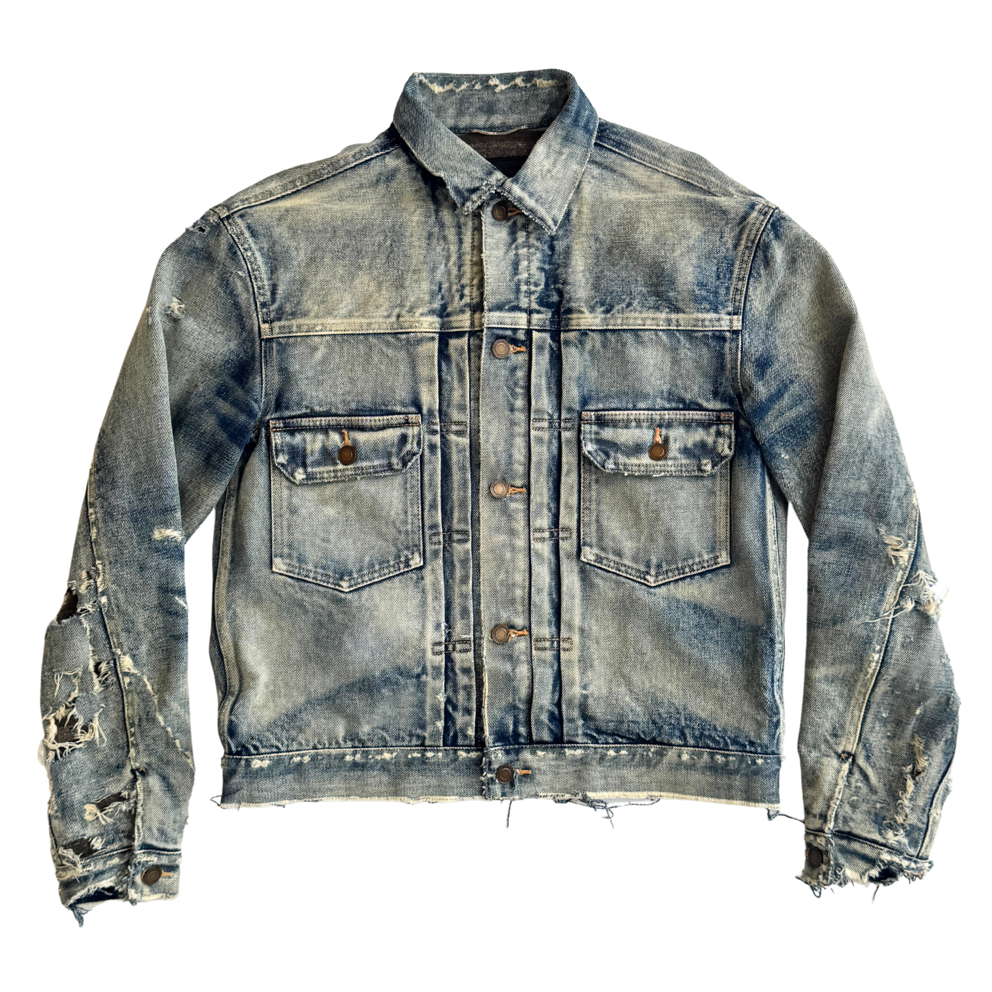 Destroyed Denim Jacket in Medium