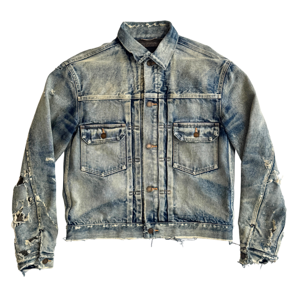 Destroyed Denim Jacket in Medium