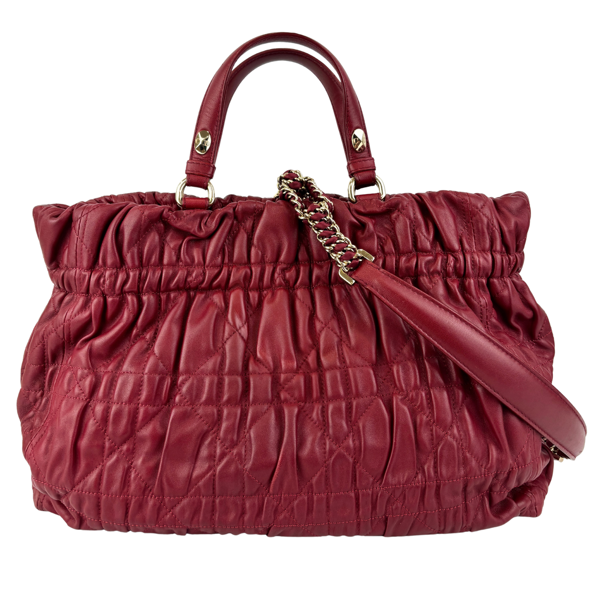 Gaufre Lambskin Cannage Delices Handbag - Glampot