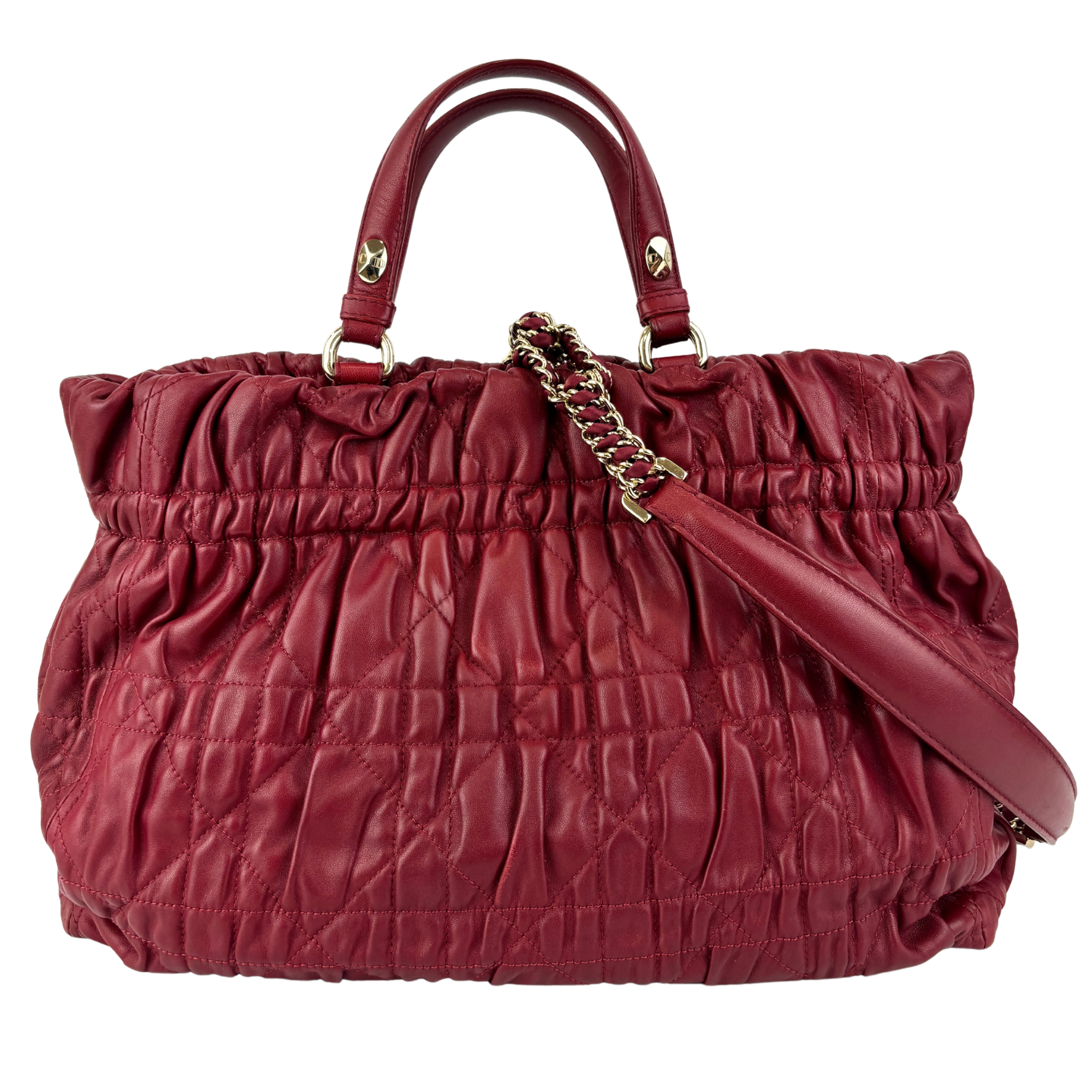 Gaufre Lambskin Cannage Delices Handbag