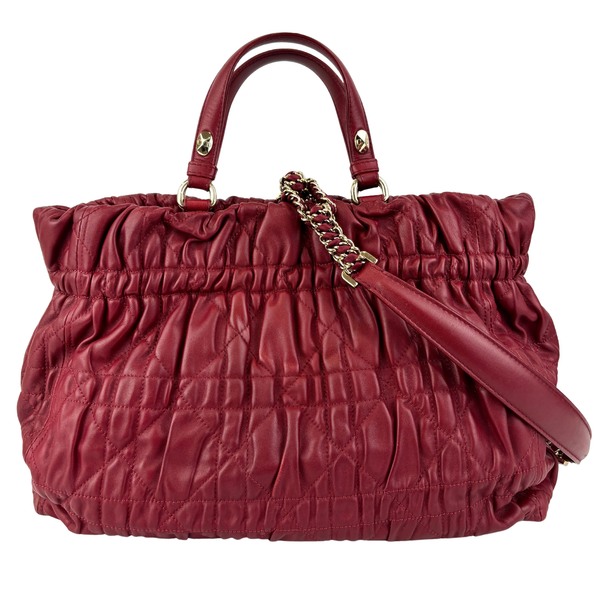 Gaufre Lambskin Cannage Delices Handbag