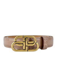 BB Croc-Effect Leather Belt Rosé des Sables 85cm - Glampot