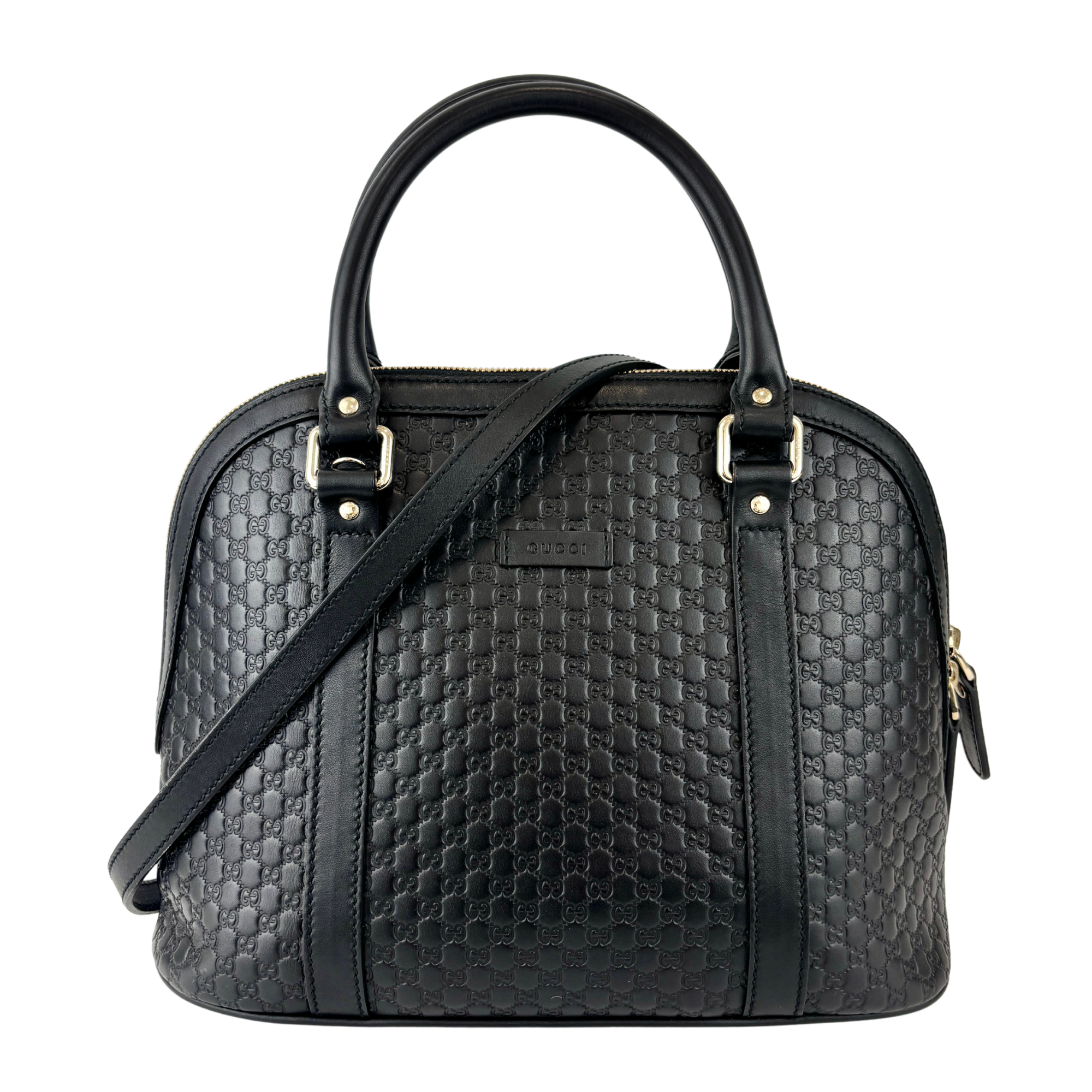 Gucci Micro Guccissima 2-Way Leather Bag Black