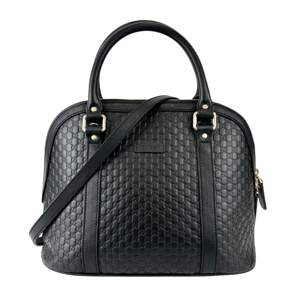 Gucci Micro Guccissima 2-Way Leather Bag Black
