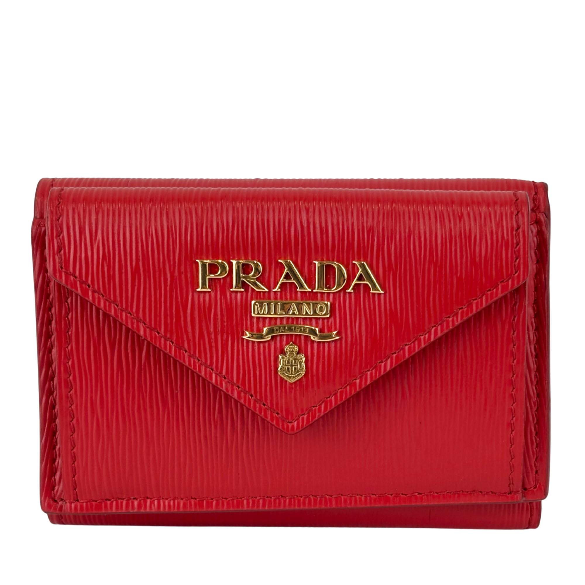 1MH021 Red Vitello Move Leather Wallet - Glampot