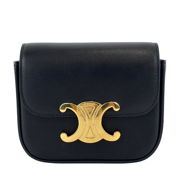 Mini Claude in Shiny Calfskin Black Bag