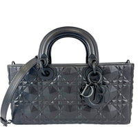 Medium Ultra Matte Lady D-Joy Black Diamond Motif Cannage Calfskin