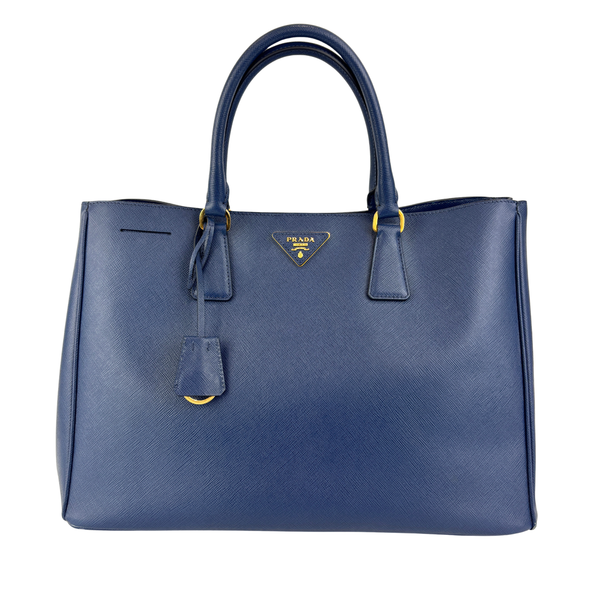 BN1844 Blue Saffiano Lux Leather Large Tote Bag - Glampot