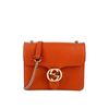 Sun Orange Dollar Calfskin Interlocking G Shoulder Bag