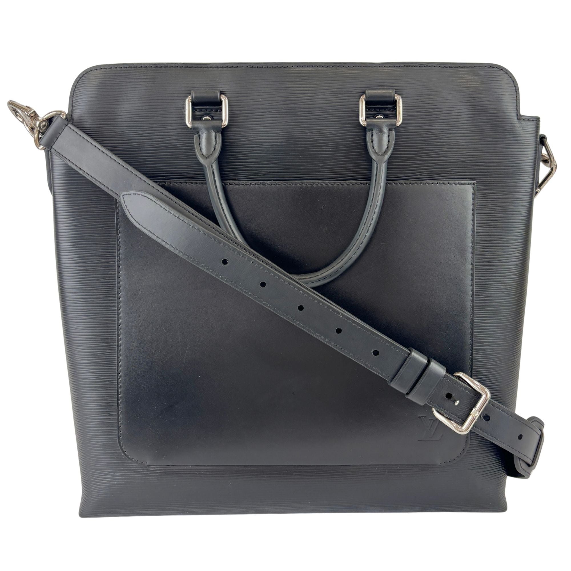 Brooks Epi Leather Tote Bag Black