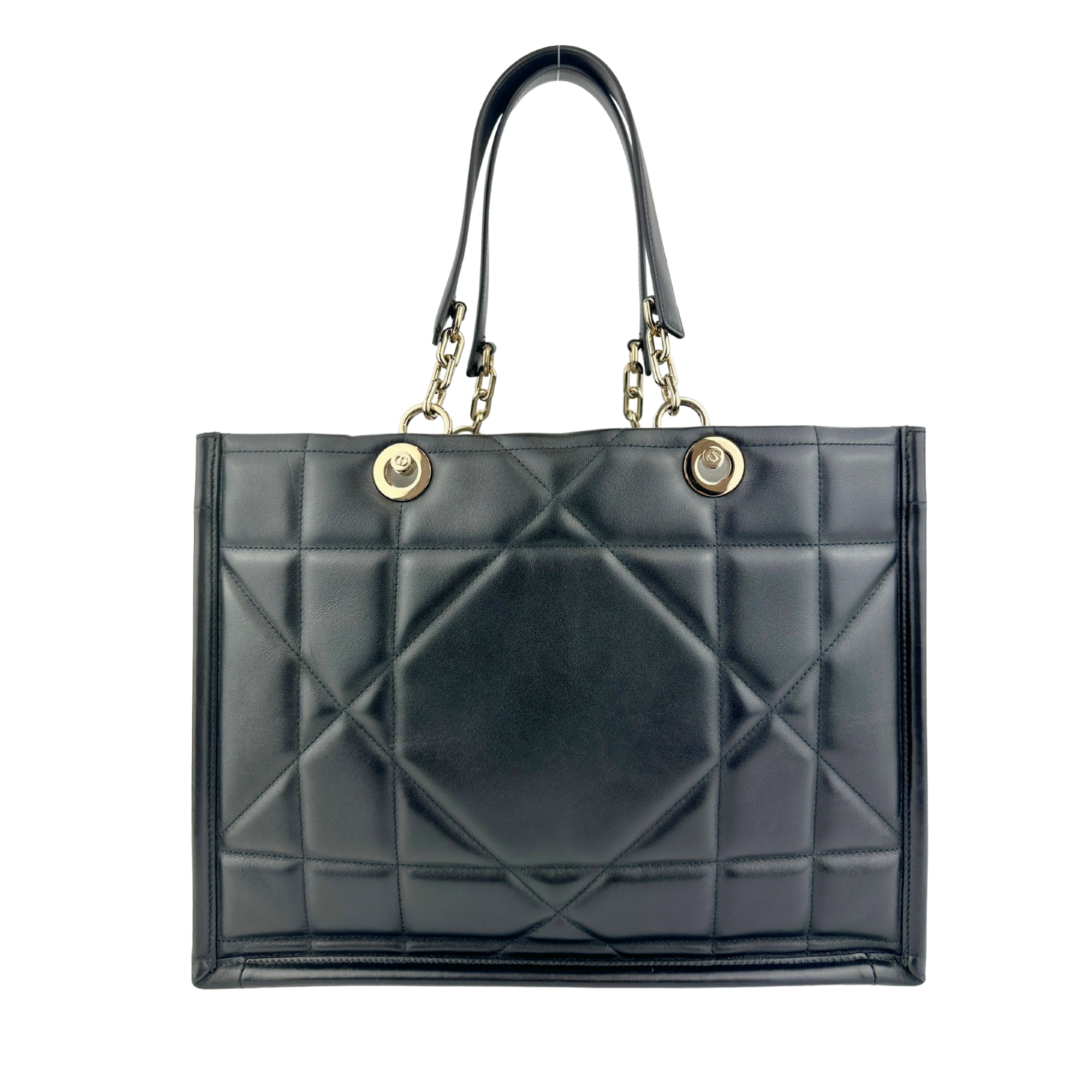 Essential Archi Black Calfskin Leather Cannage Tote Bag