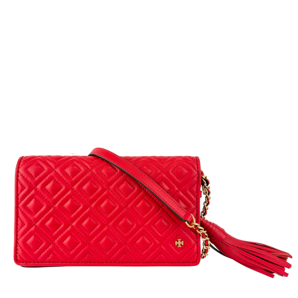 Red Fleming Leather Wallet On Chain