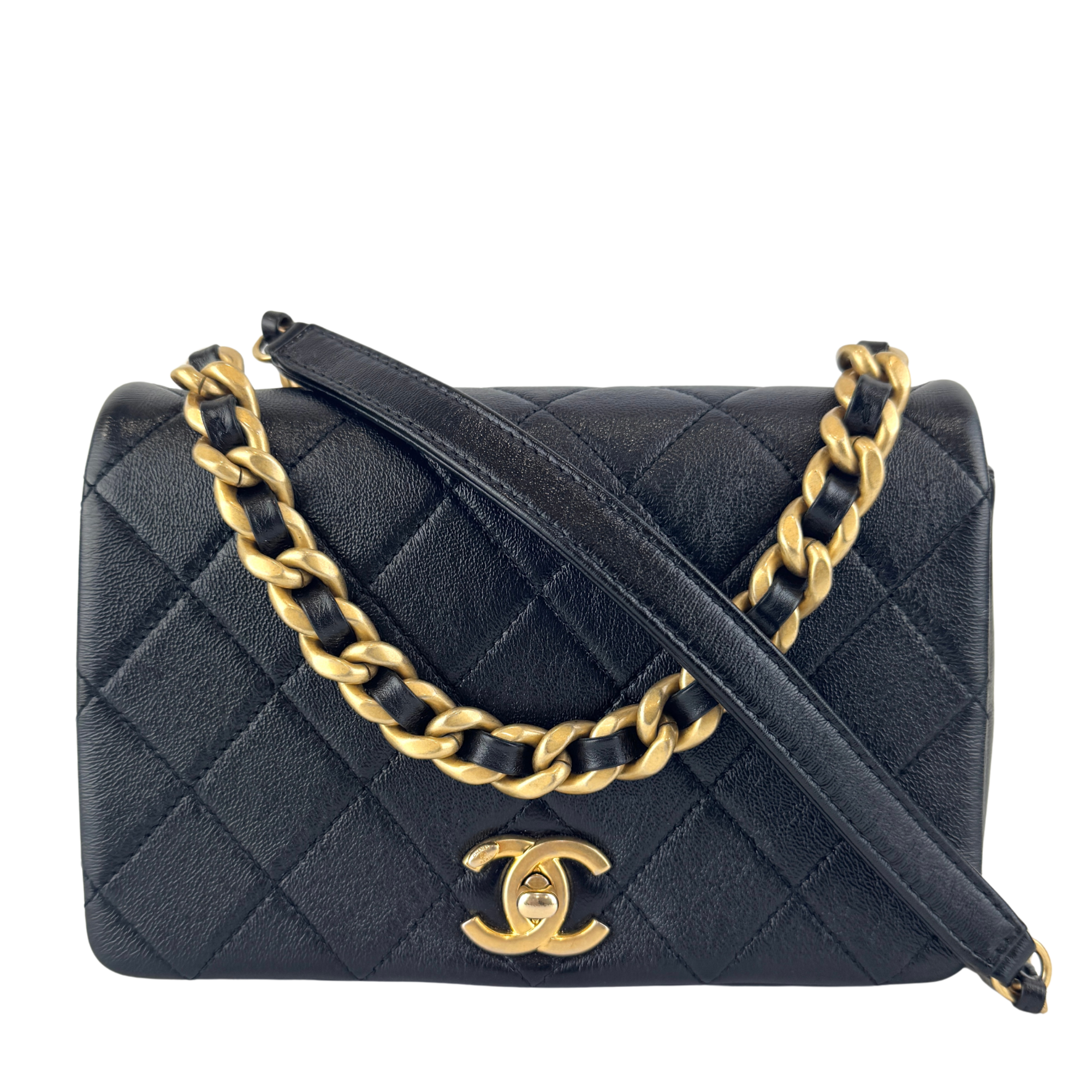 AS1895 Fashion Therapy Flap Medium Black Calfskin