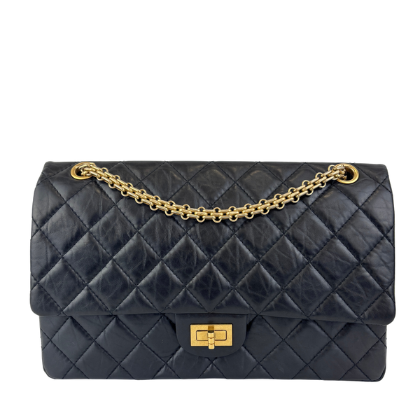 Reissue 226 Flap Bag in Black Aged Calfskin GHW