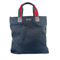 131233 GG Black Canvas Web Shopping Tote