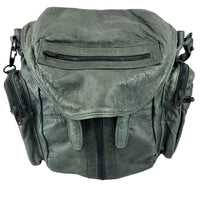 Forest Green Washed Lambskin Large Marti Convertible Backpack with Matte Black Hardware