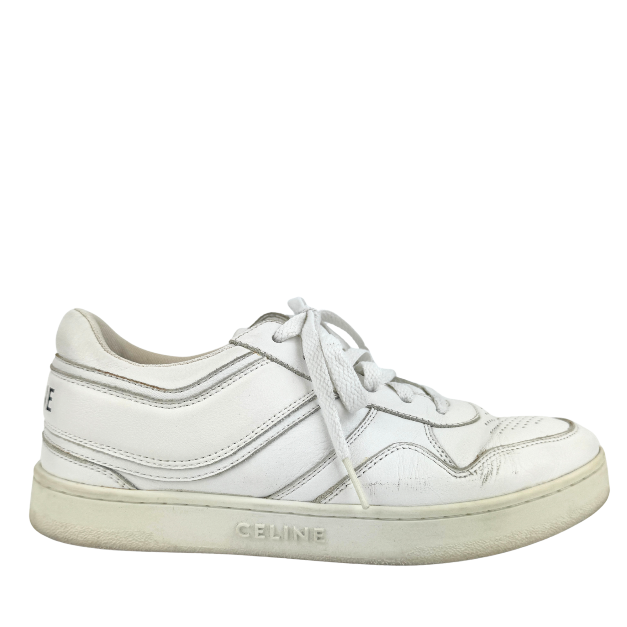 Trainer Low Lace-Up Sneaker In Calfskin Optic White Size 37