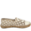 Embroidered Espadrilles in Off White and Off White Patent CC / Top Cap