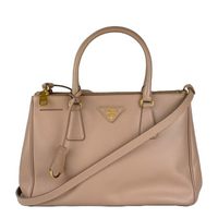 Cammeo Saffiano Lux Leather Double Zip Small Tote Bag