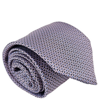 H Purple Printed Silk Necktie