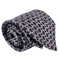 Purple Printed Silk Necktie
