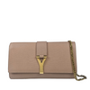 Y-Ligne Clutch in Nude Beige Leather GHW