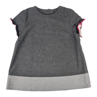 Grey Top with Fur Trim Sleeves