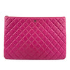 Large O-Case in Hot Pink Quilted Caviar