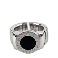 Tubogas 18k White Gold Black Onyx Ring