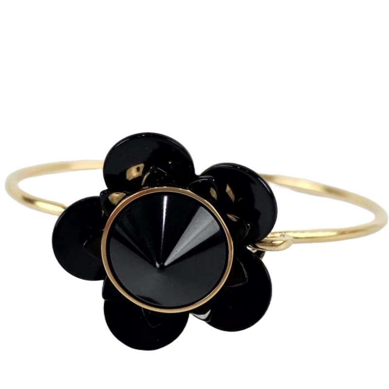 Gold Tone Black Flowerland Bracelet L MV2716