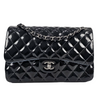 Double Flap Patent Classic Jumbo - Black, Dark Silver Hardware